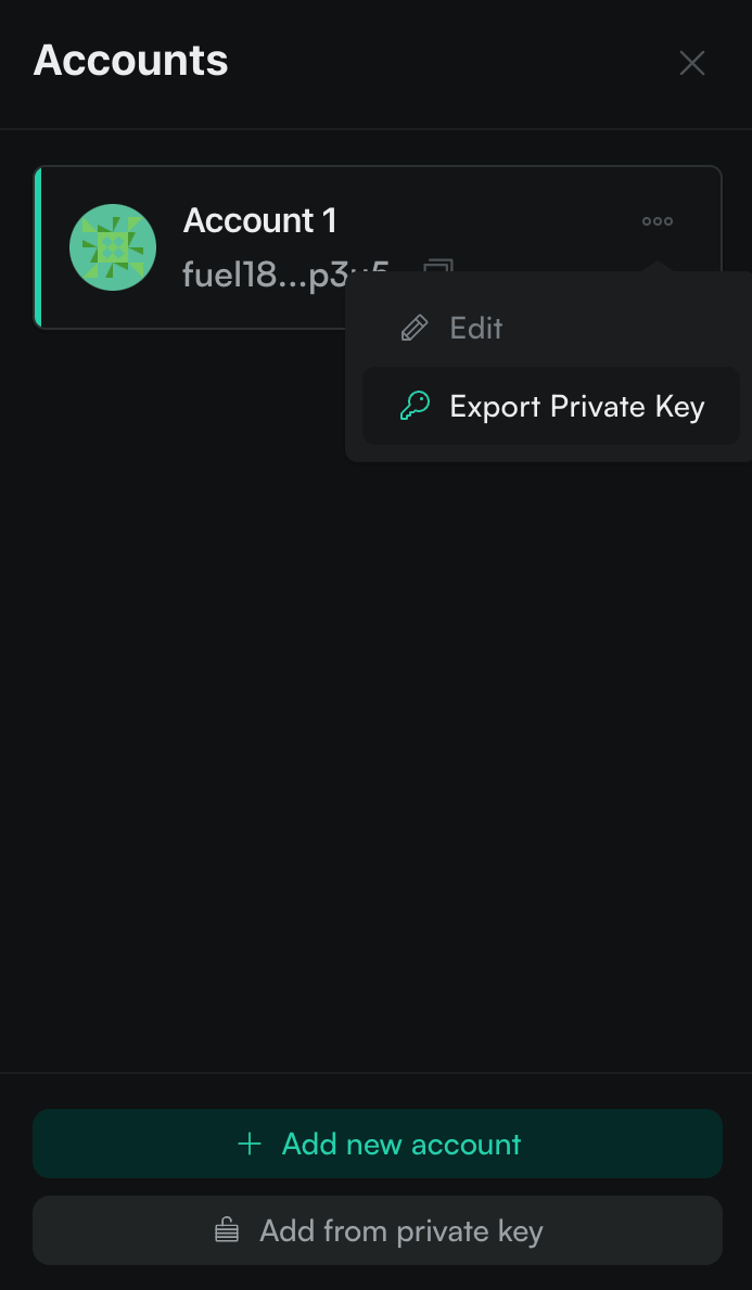 Export your private key